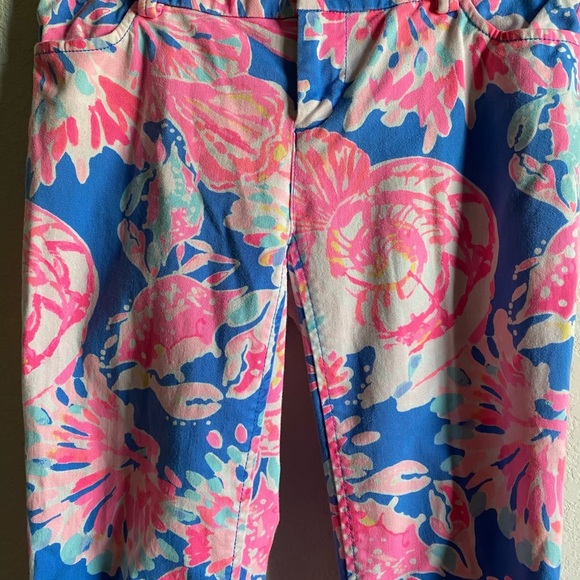 Lilly Pulitzer Sadie Bennet Blue Day Dreamin Crop Chino Stretch Tropical Pants00 - Picture 6 of 13
